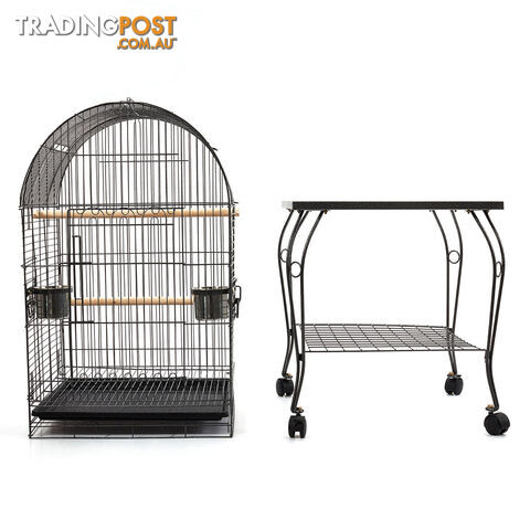 Parrot Pet Aviary Bird Cage w/ Open Roof 150cm Black