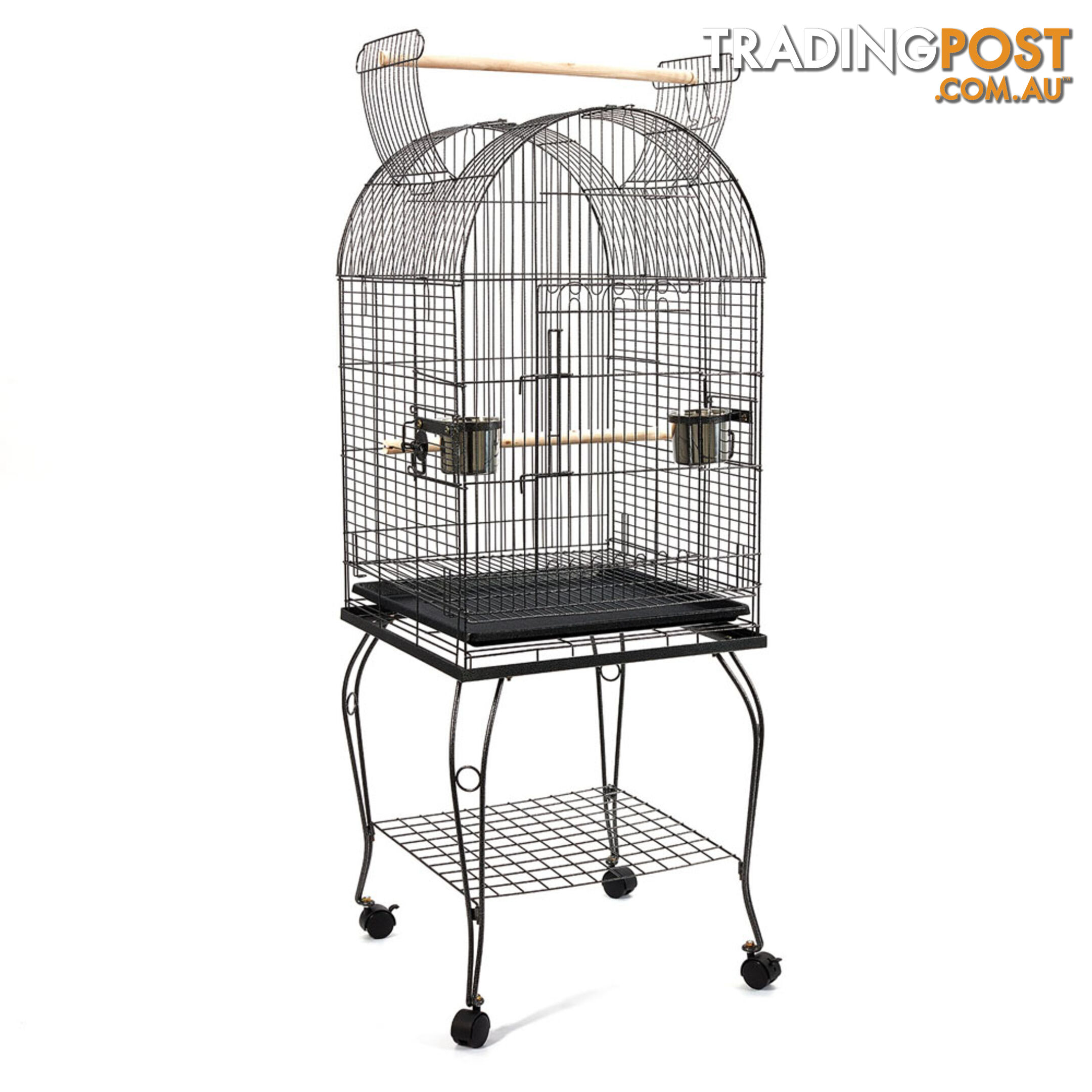 Parrot Pet Aviary Bird Cage w/ Open Roof 150cm Black