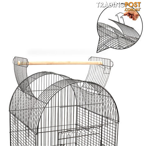 Parrot Pet Aviary Bird Cage w/ Open Roof 150cm Black