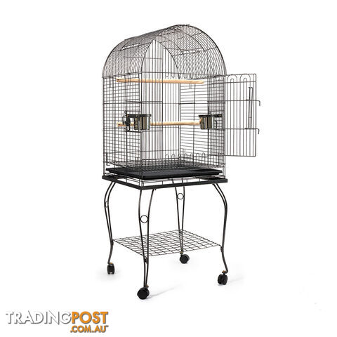 Parrot Pet Aviary Bird Cage w/ Open Roof 150cm Black