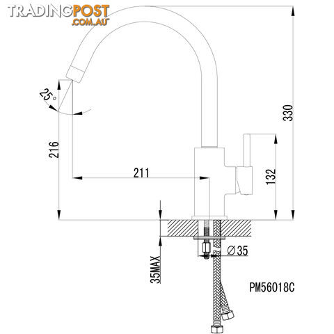 Kitchen Laundry Faucet Basin Sink Mixer Tap Swivel Gooseneck Spout Swivel