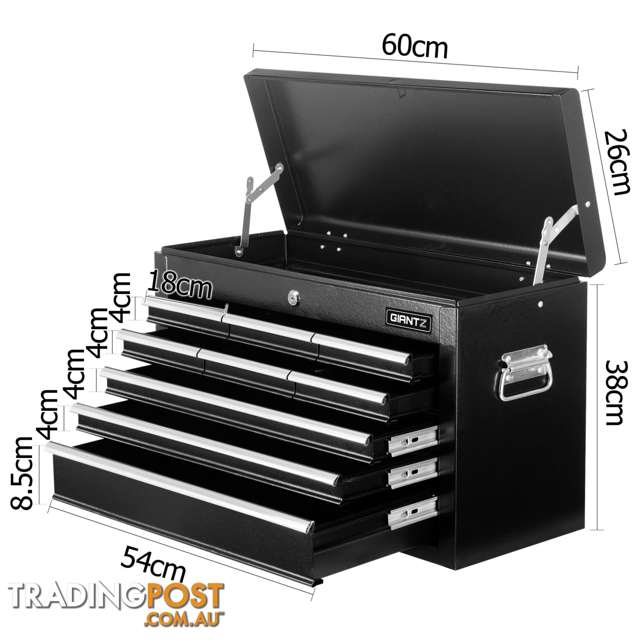 9 Drawers Tool Box Chest Black