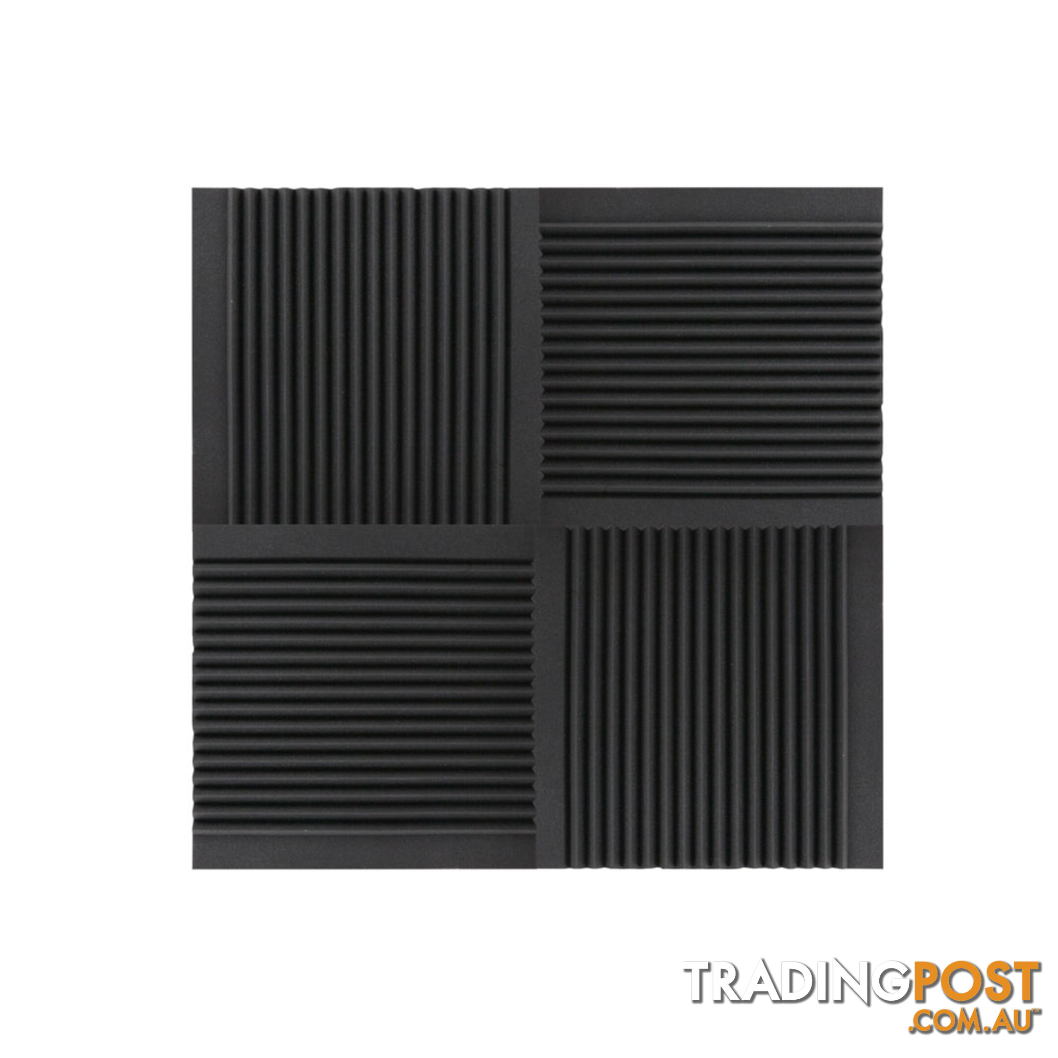 Set of 10 Studio Acoustic Foam Tile Wedge Black 50 x 50 x 5cm