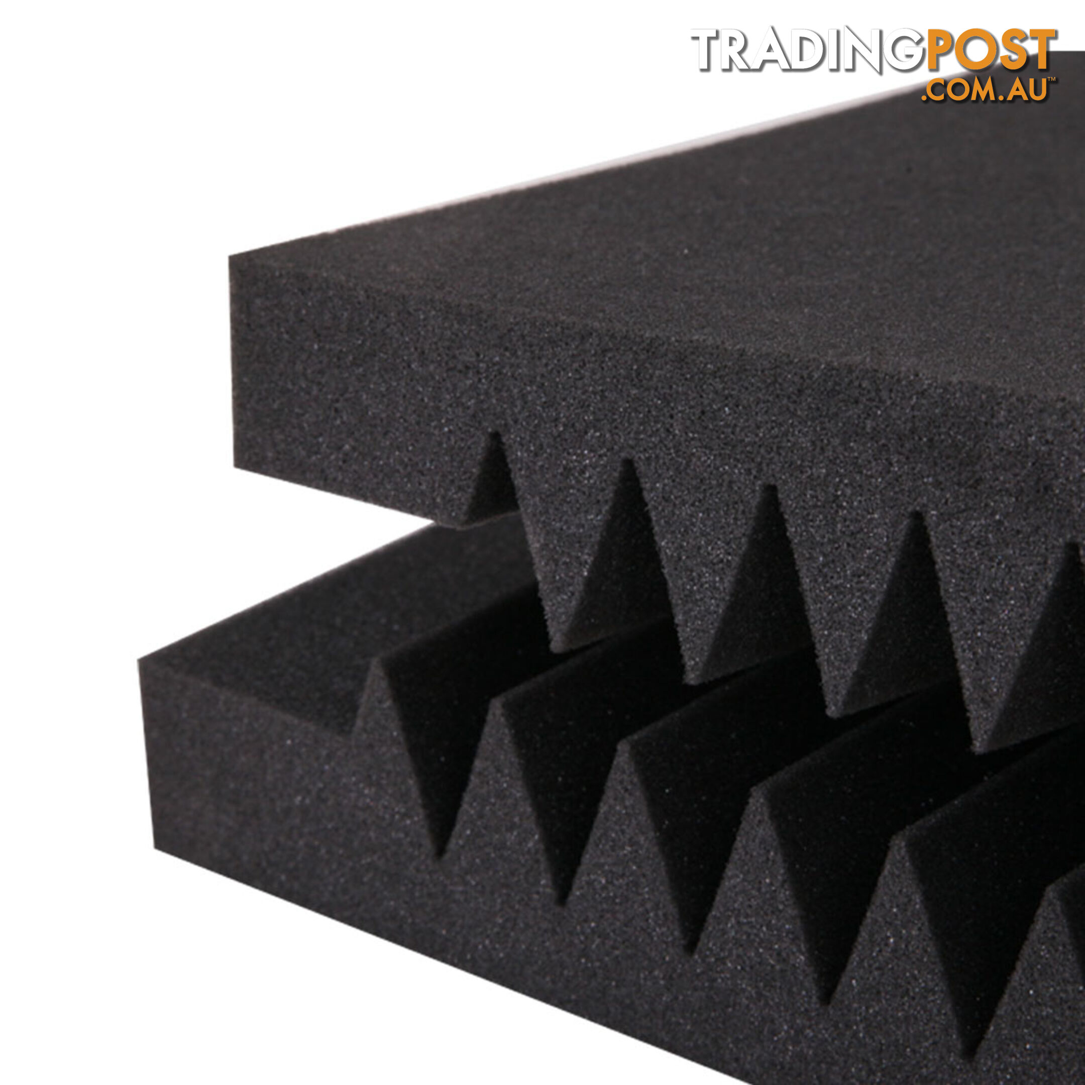 Set of 10 Studio Acoustic Foam Tile Wedge Black 50 x 50 x 5cm