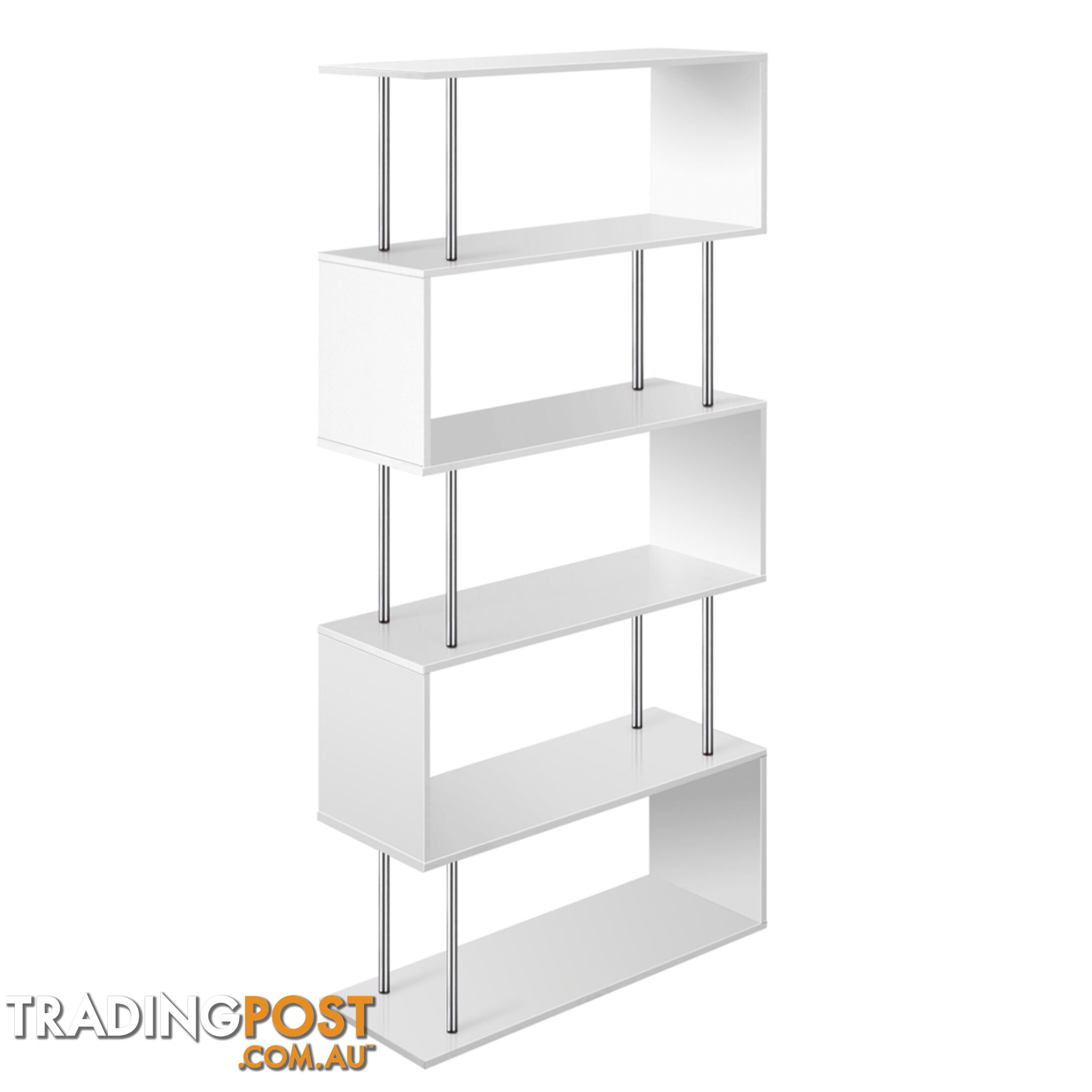 5 Tier Display/Book/Storage Shelf Unit White