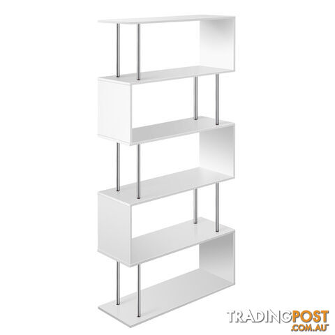 5 Tier Display/Book/Storage Shelf Unit White