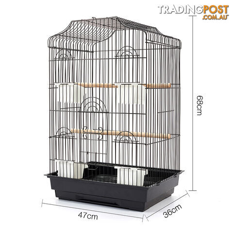 Pet Bird Cage Black Medium - 68CM