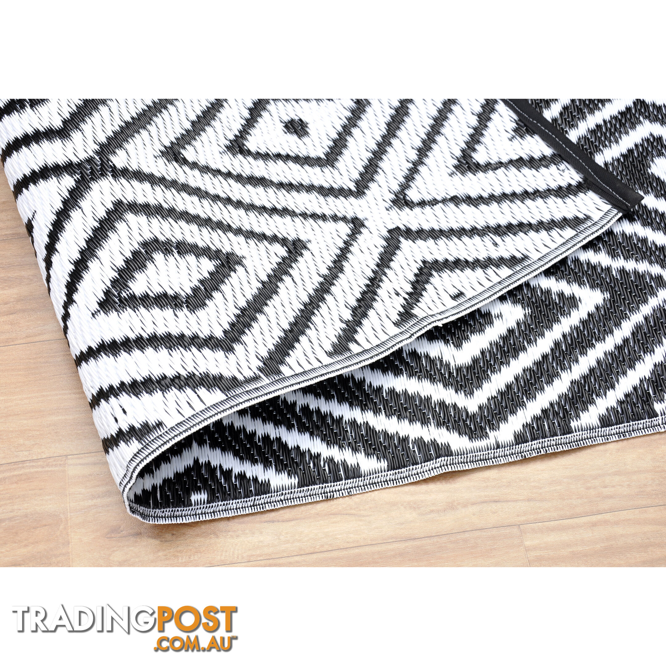 Diamond Reversable Rug Black & White 120x180cm