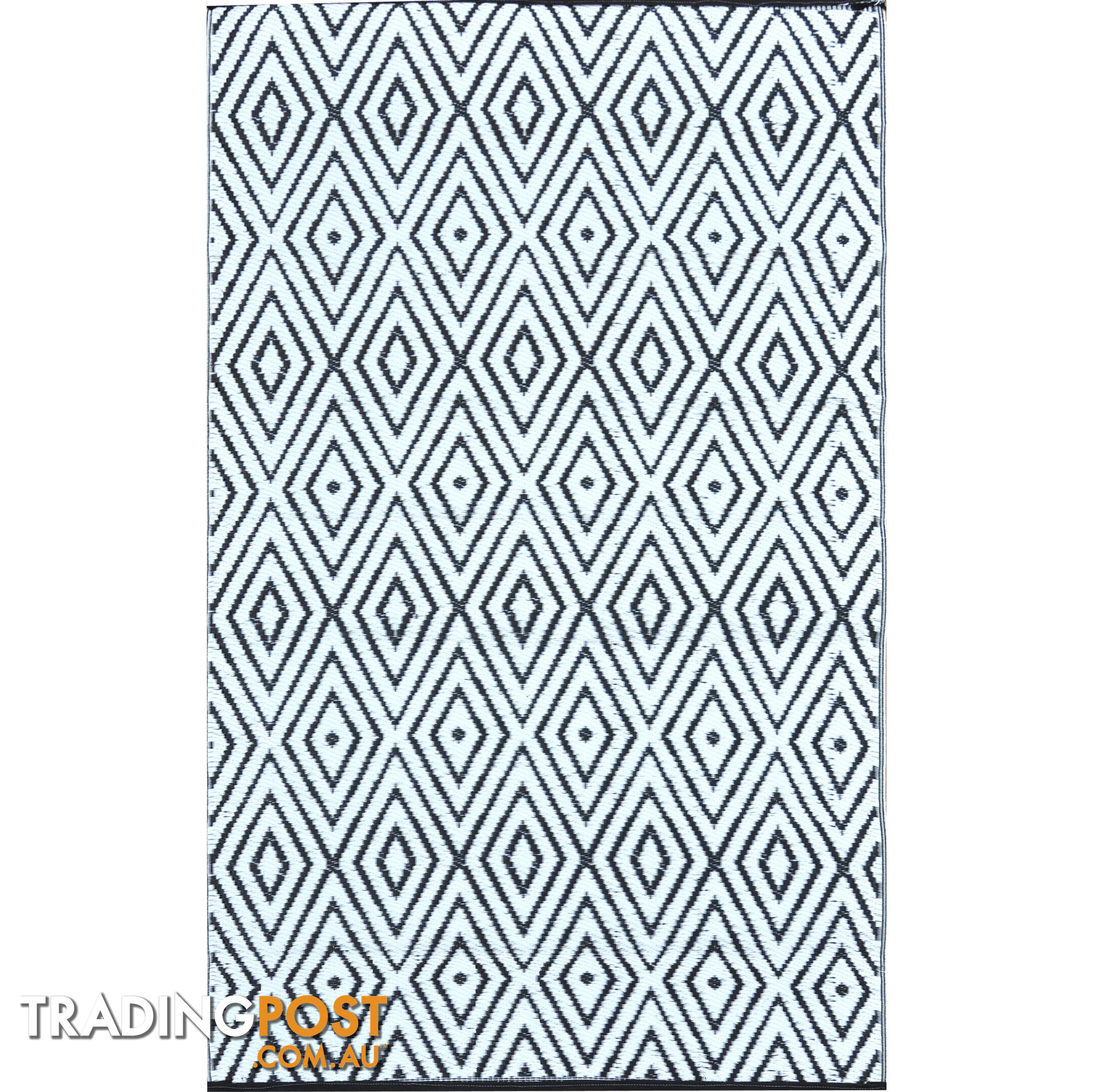 Diamond Reversable Rug Black & White 120x180cm