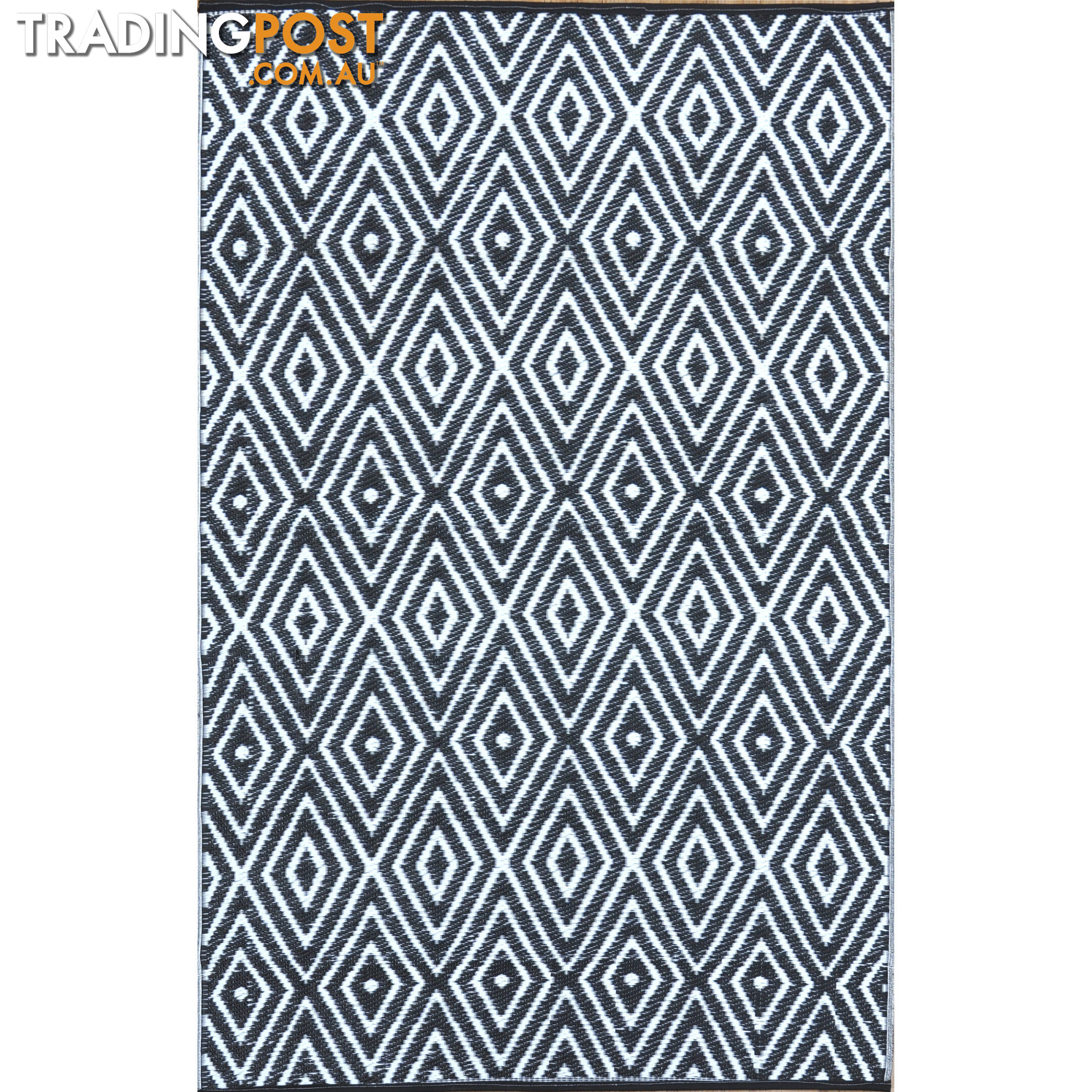 Diamond Reversable Rug Black & White 120x180cm