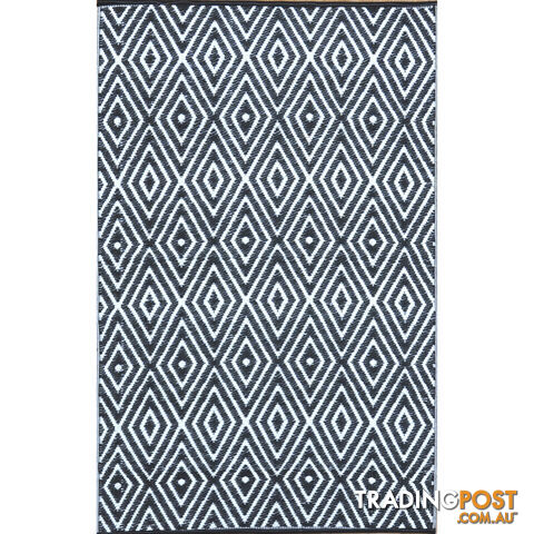 Diamond Reversable Rug Black & White 120x180cm