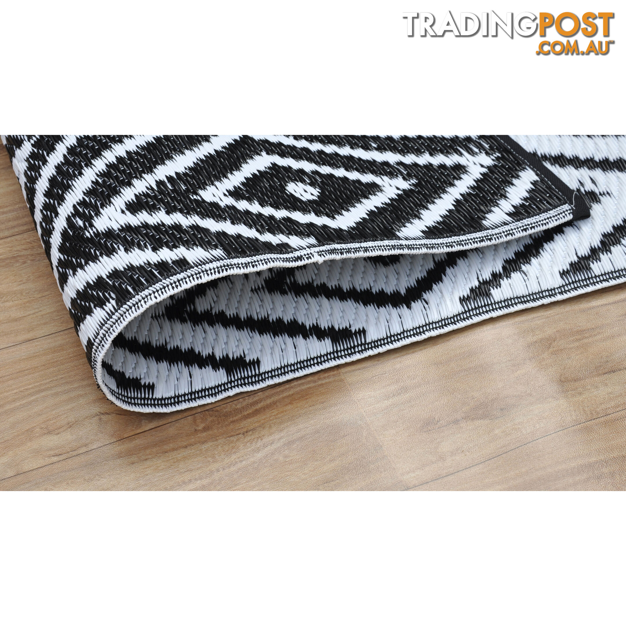 Diamond Reversable Rug Black & White 120x180cm