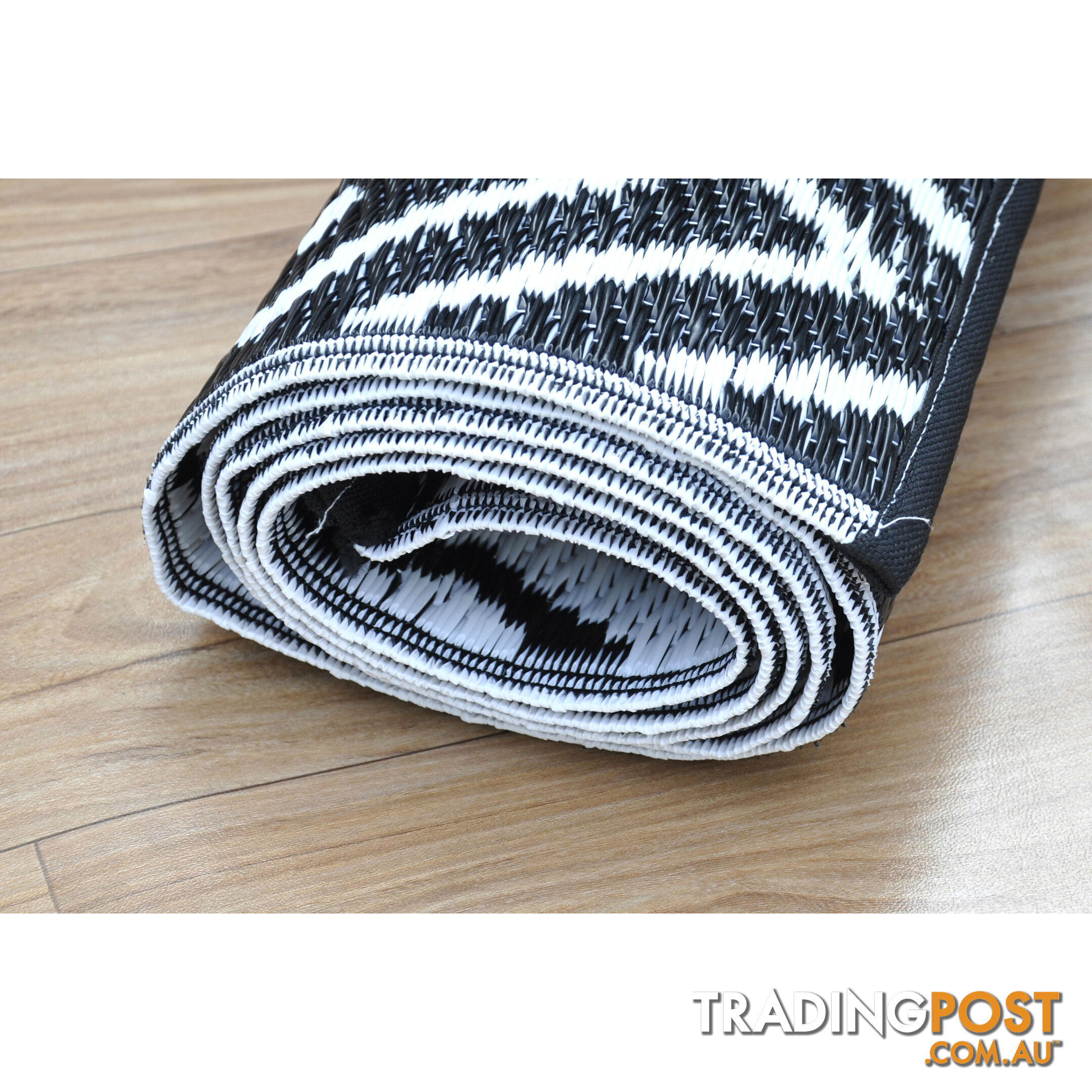 Diamond Reversable Rug Black & White 120x180cm