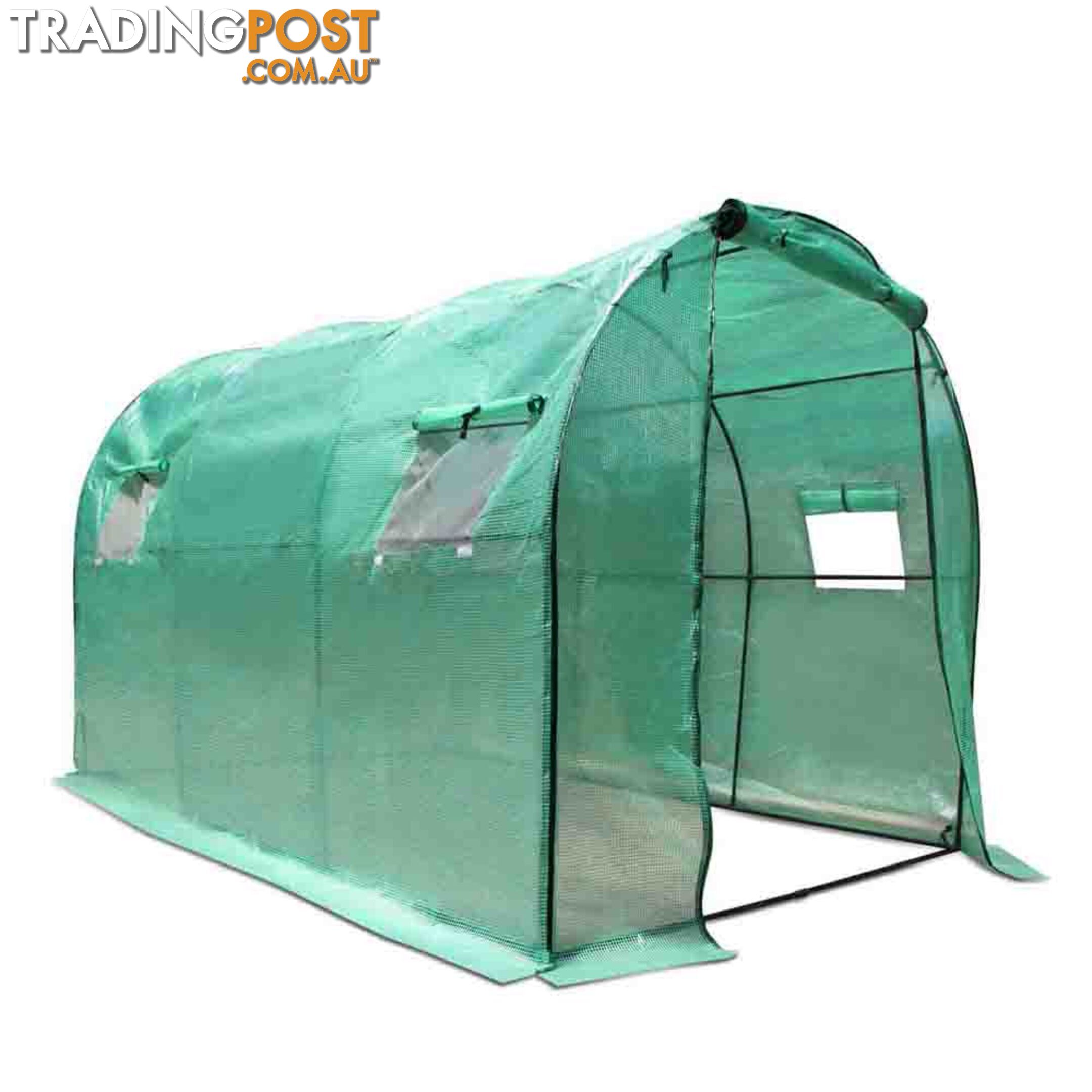 Greenhouse with Green PE Cover - 3M x 2M