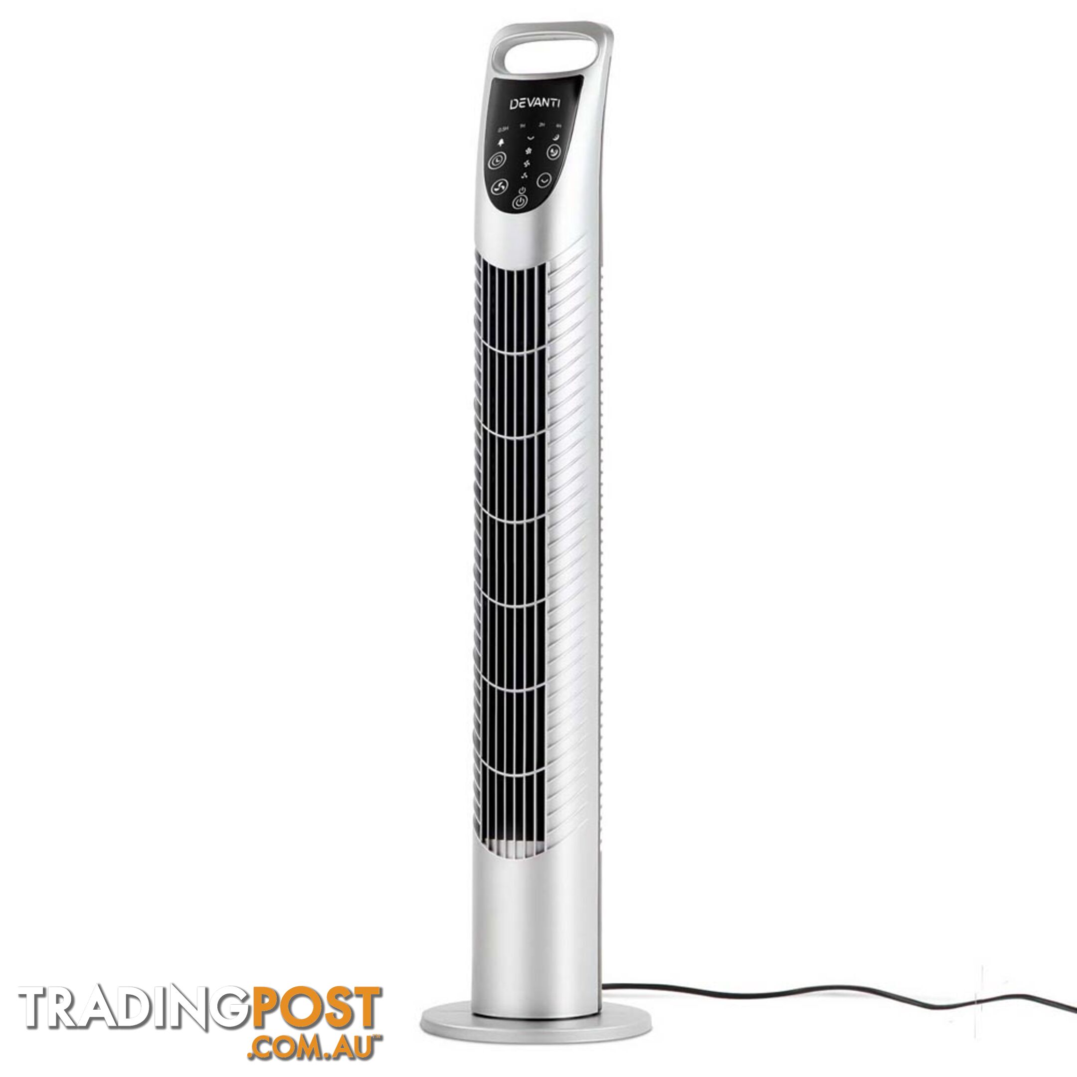 3 Speed Tower Fan  with Remote Control - Silver