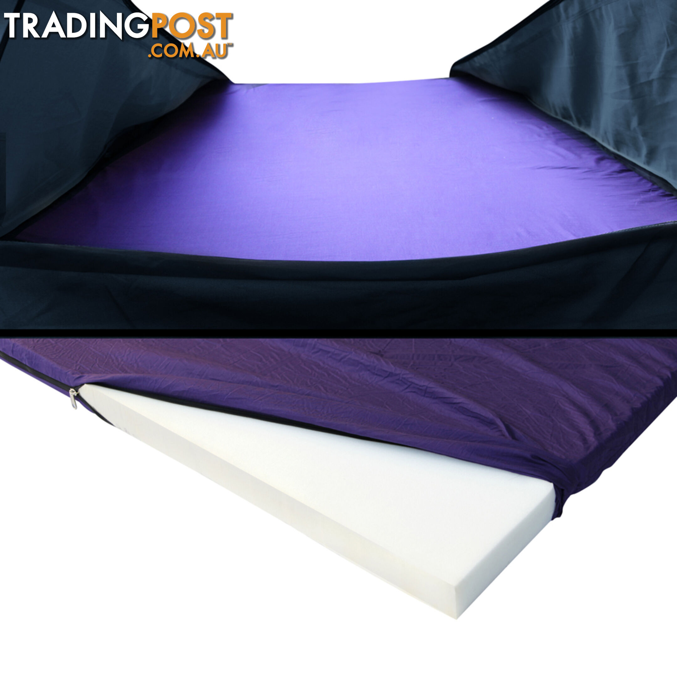 King Single Camping Canvas Swag Tent Navy w/ Air Pillow