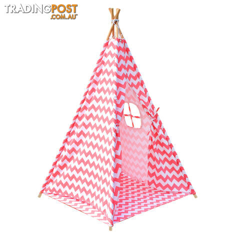 4 Poles Teepee Tent w/ Storage Bag Coral