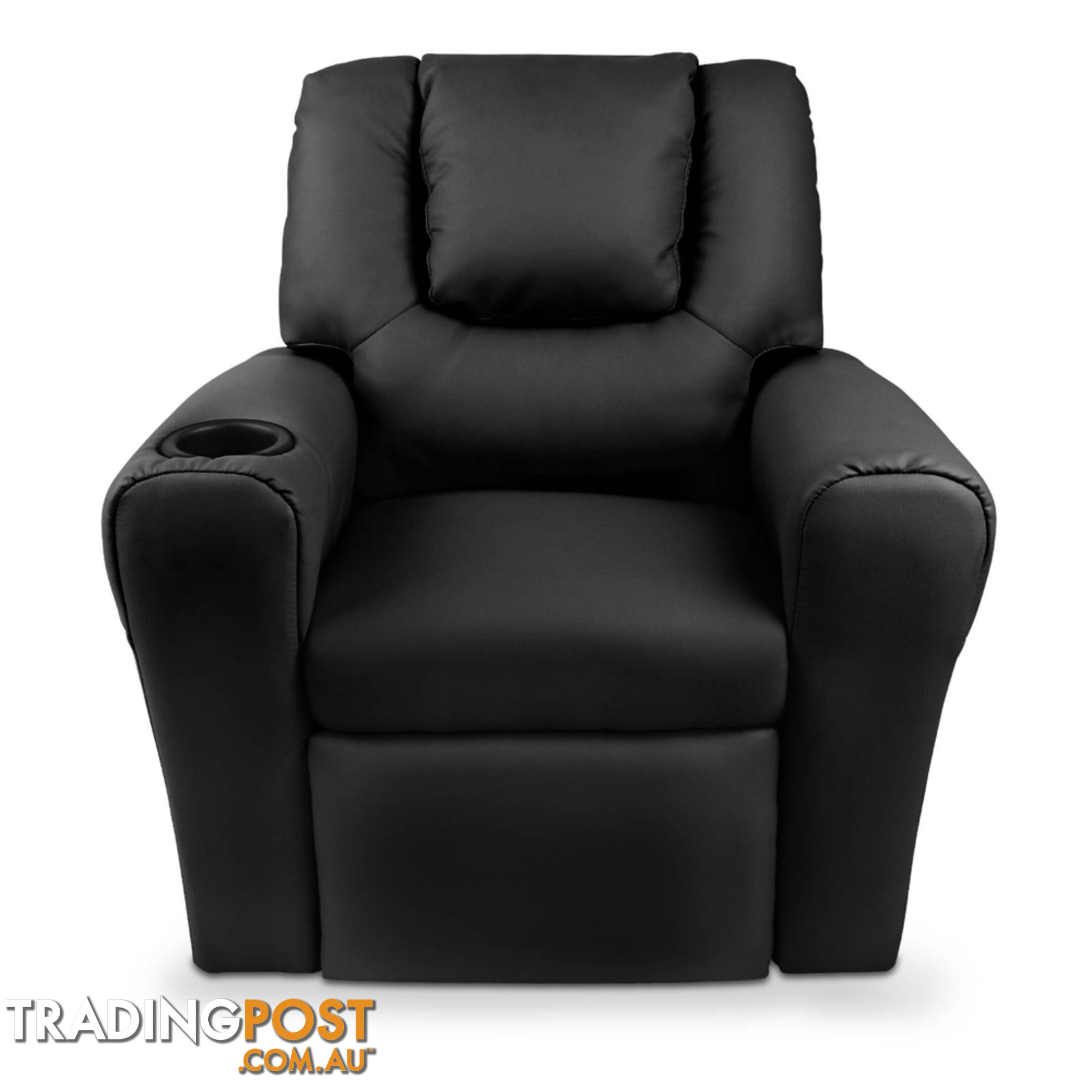 Kids Padded PU Leather Recliner Chair  - Black