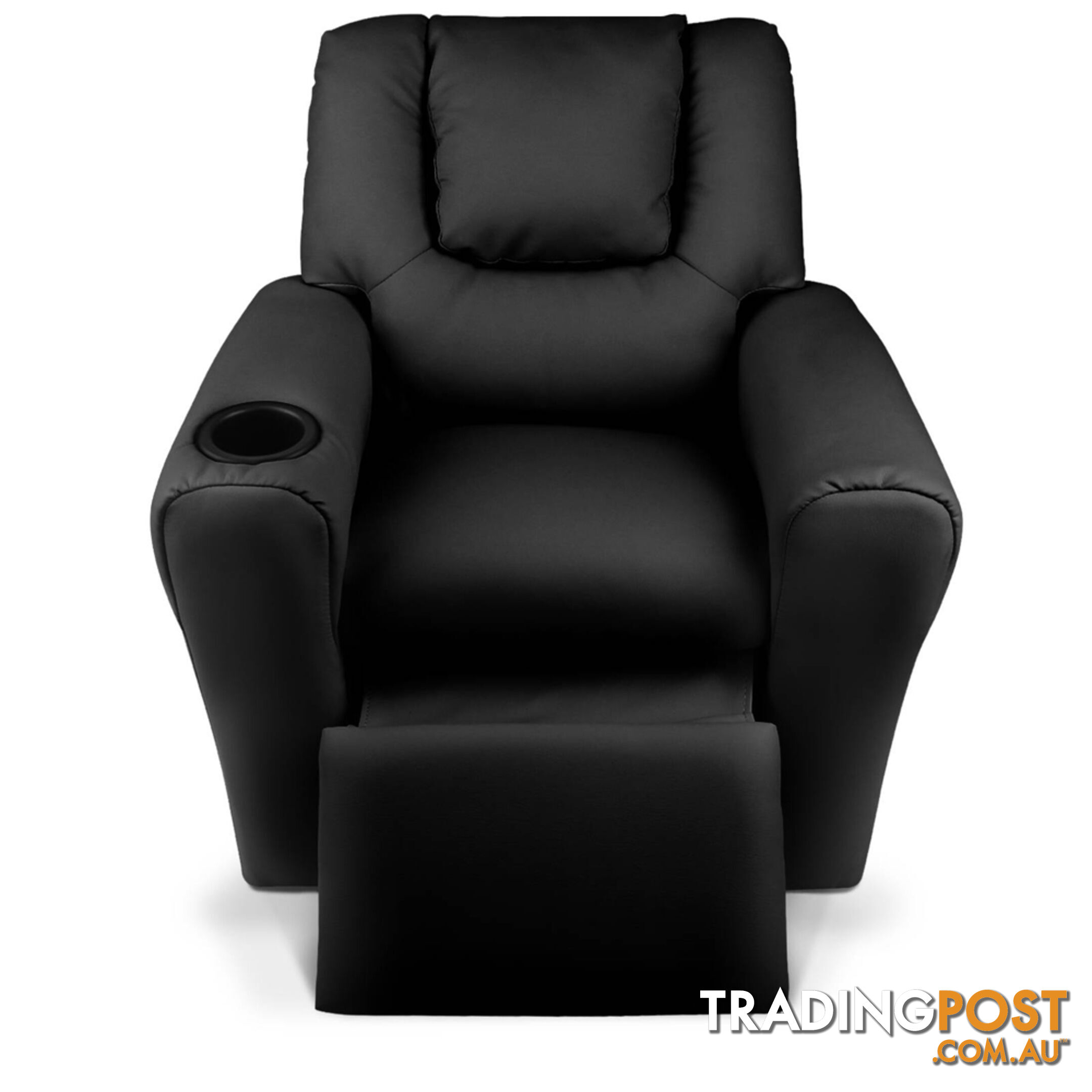 Kids Padded PU Leather Recliner Chair  - Black