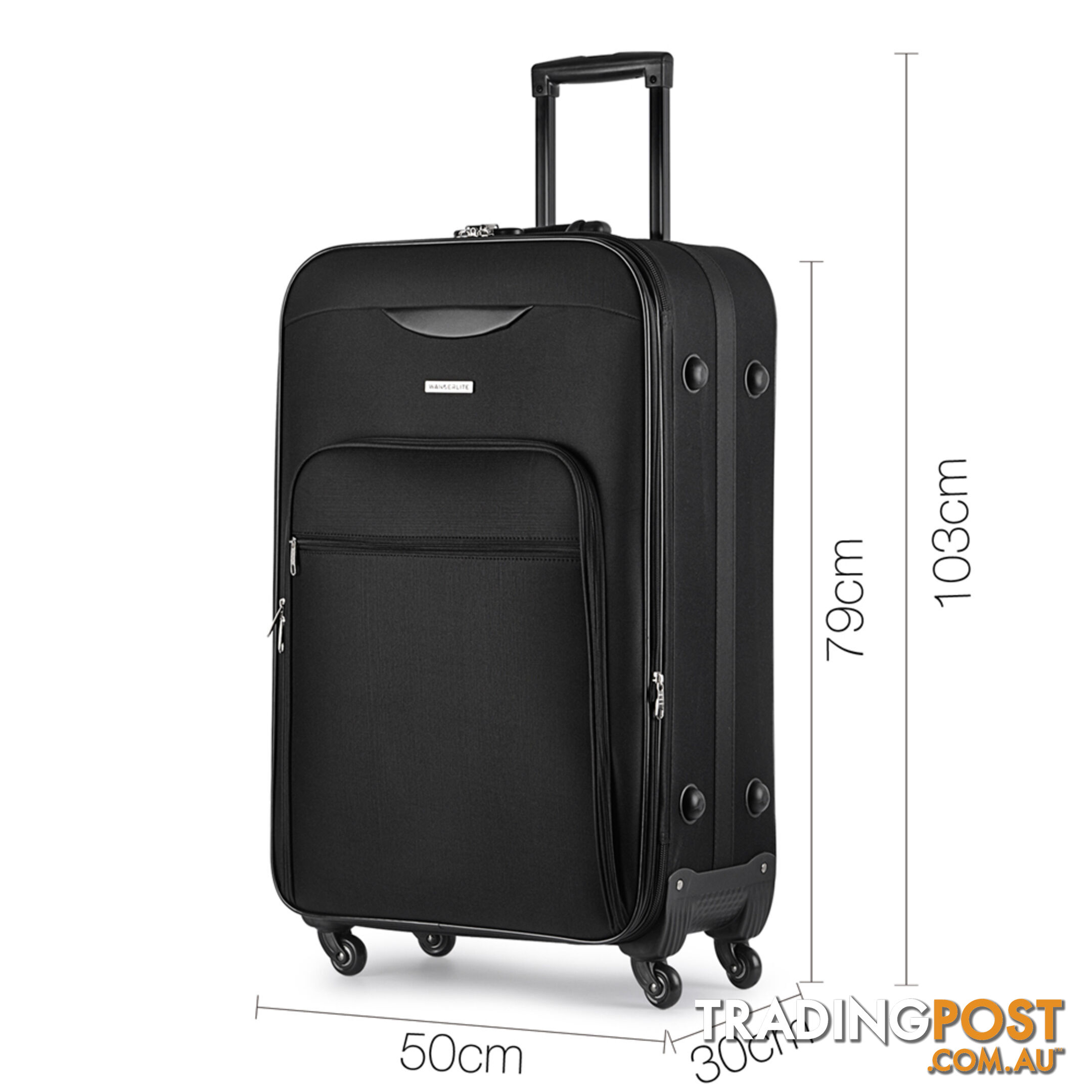 Soft Case Travel Luggage with TSA Lock Black