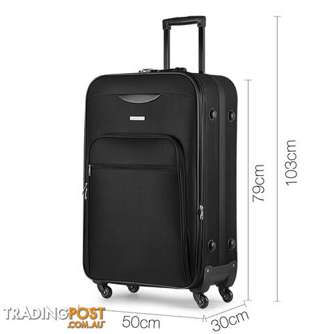 Soft Case Travel Luggage with TSA Lock Black