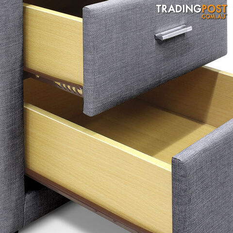 Fabric Bedside Table - Grey - photo 5 of 9