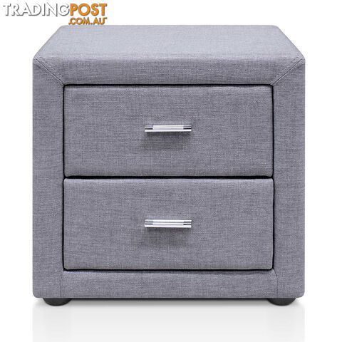 Fabric Bedside Table - Grey - photo 3 of 9