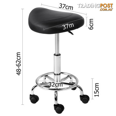 Saddle PU Swivel Salon Stool Black - photo 2 of 8