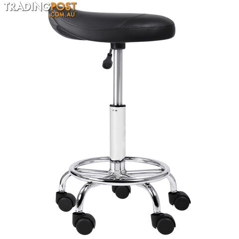 Saddle PU Swivel Salon Stool Black - photo 3 of 8