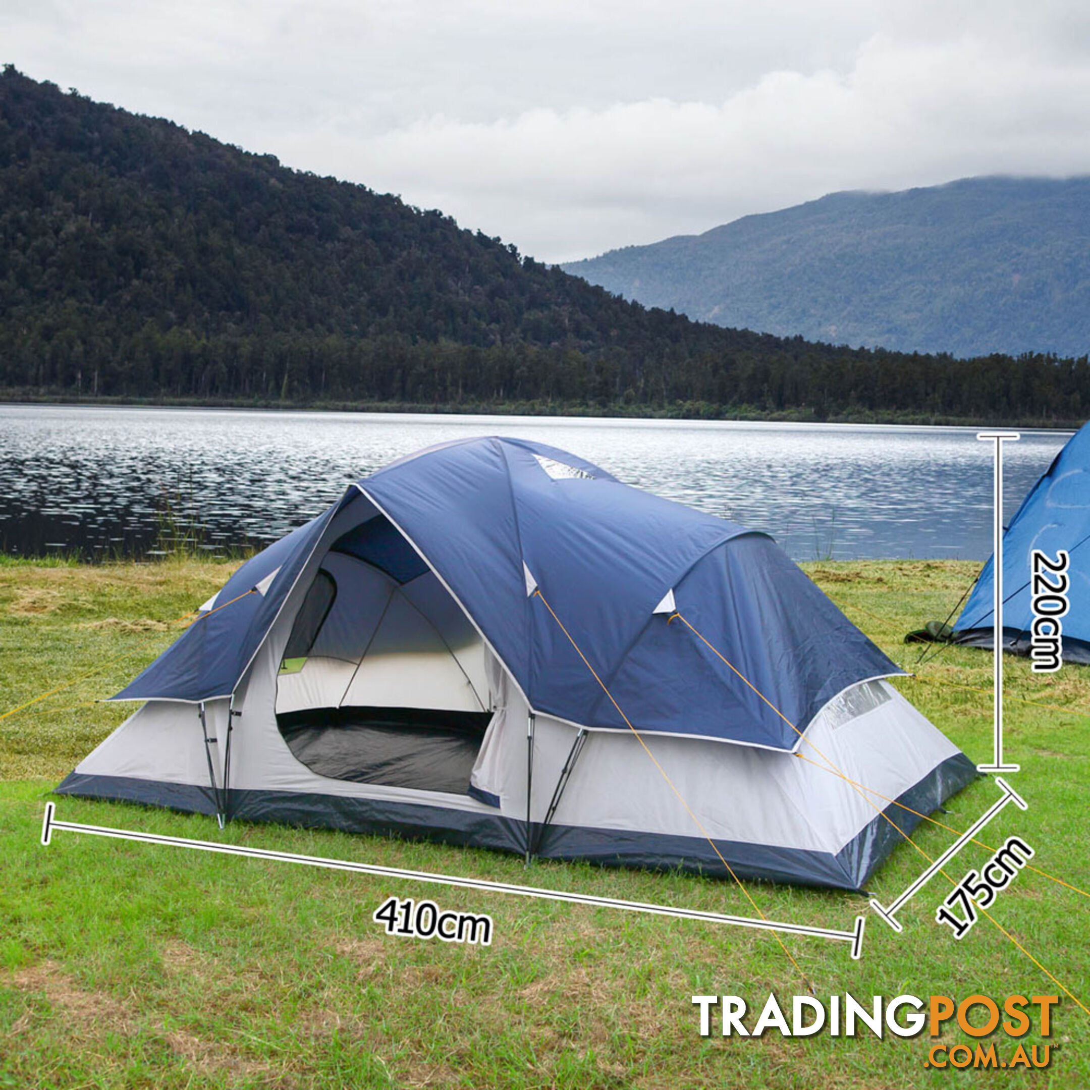 6 Person Family Camping Tent Navy Grey