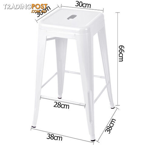 Set of 4 Replica Tolix Kitchen Bar Stool 66cm White