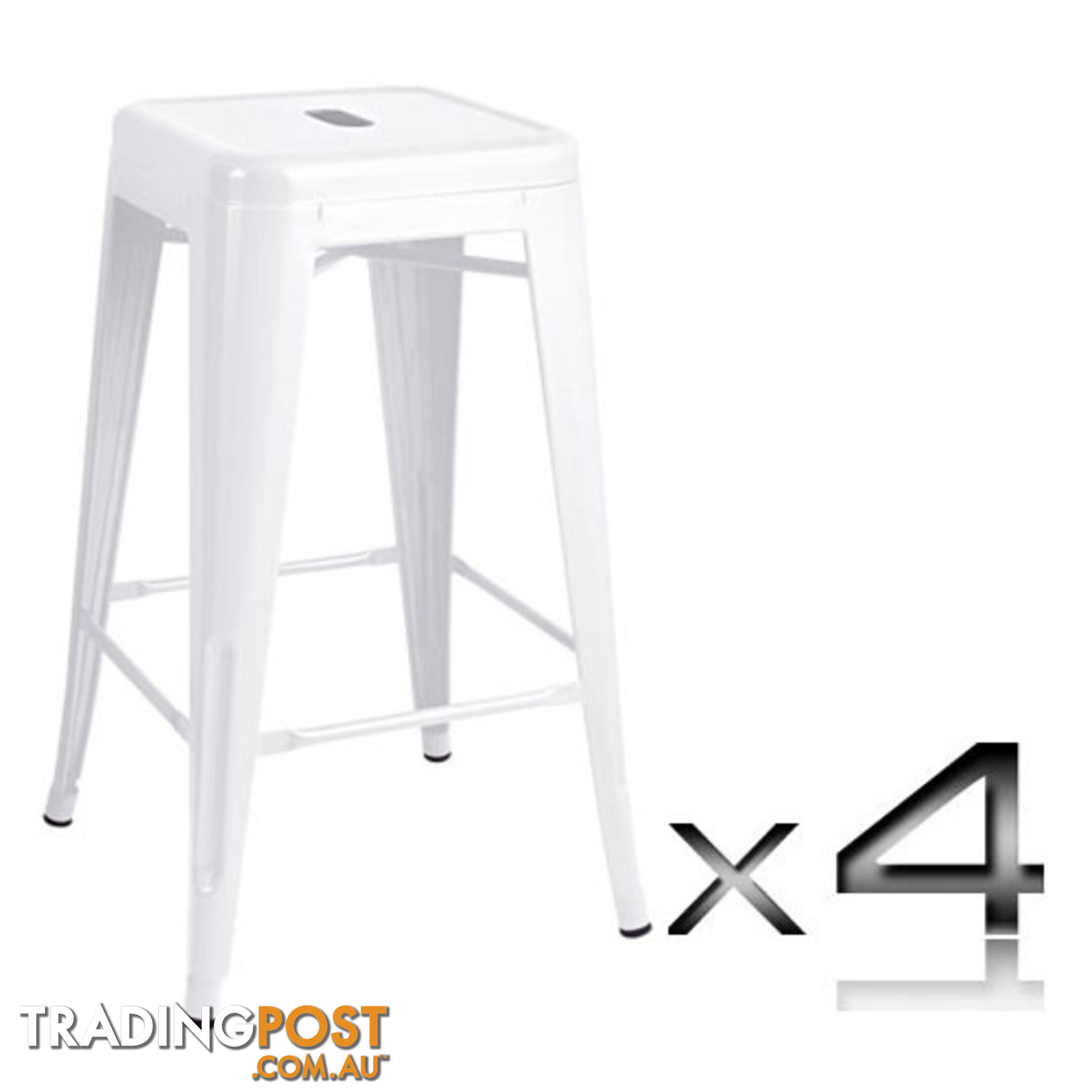 Set of 4 Replica Tolix Kitchen Bar Stool 66cm White