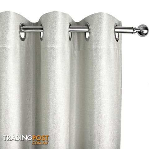 Set of 2 ArtQueen 3 Pass Eyelet Blockout Curtain Ecru 240cm - 310GSM - photo 5 of 9