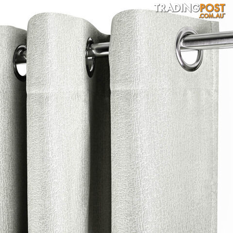 Set of 2 ArtQueen 3 Pass Eyelet Blockout Curtain Ecru 240cm - 310GSM - photo 4 of 9