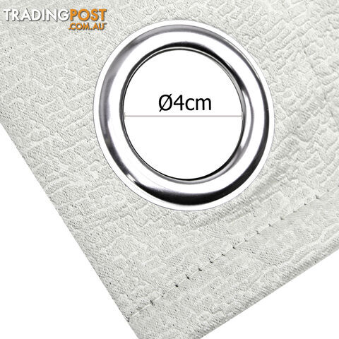 Set of 2 ArtQueen 3 Pass Eyelet Blockout Curtain Ecru 240cm - 310GSM - photo 3 of 9