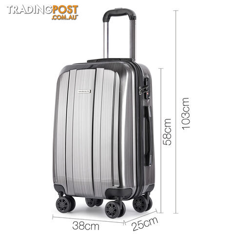 Set of 2 Premium Hard Shell Travel Luggage with TSA Lock - Grey