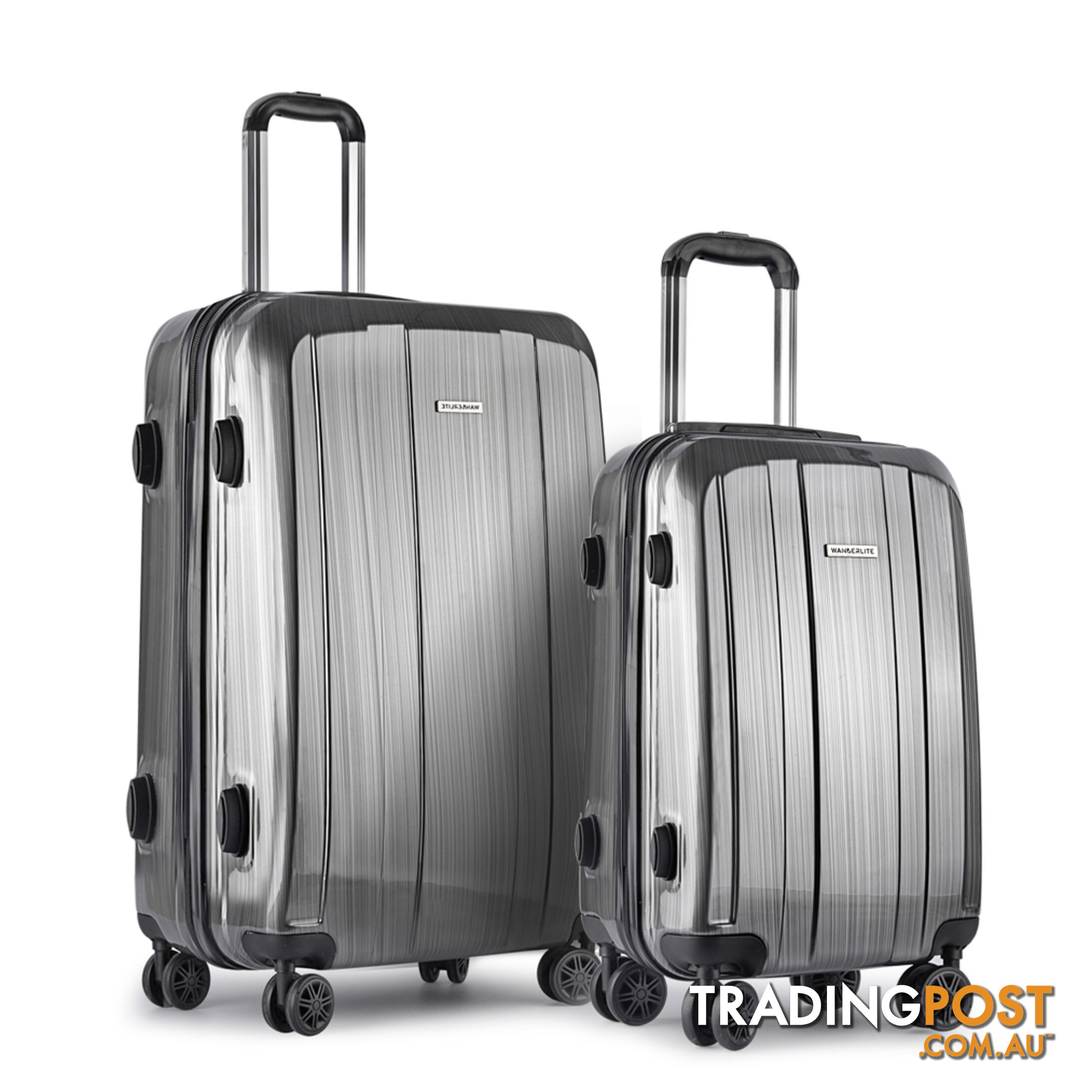 Set of 2 Premium Hard Shell Travel Luggage with TSA Lock - Grey