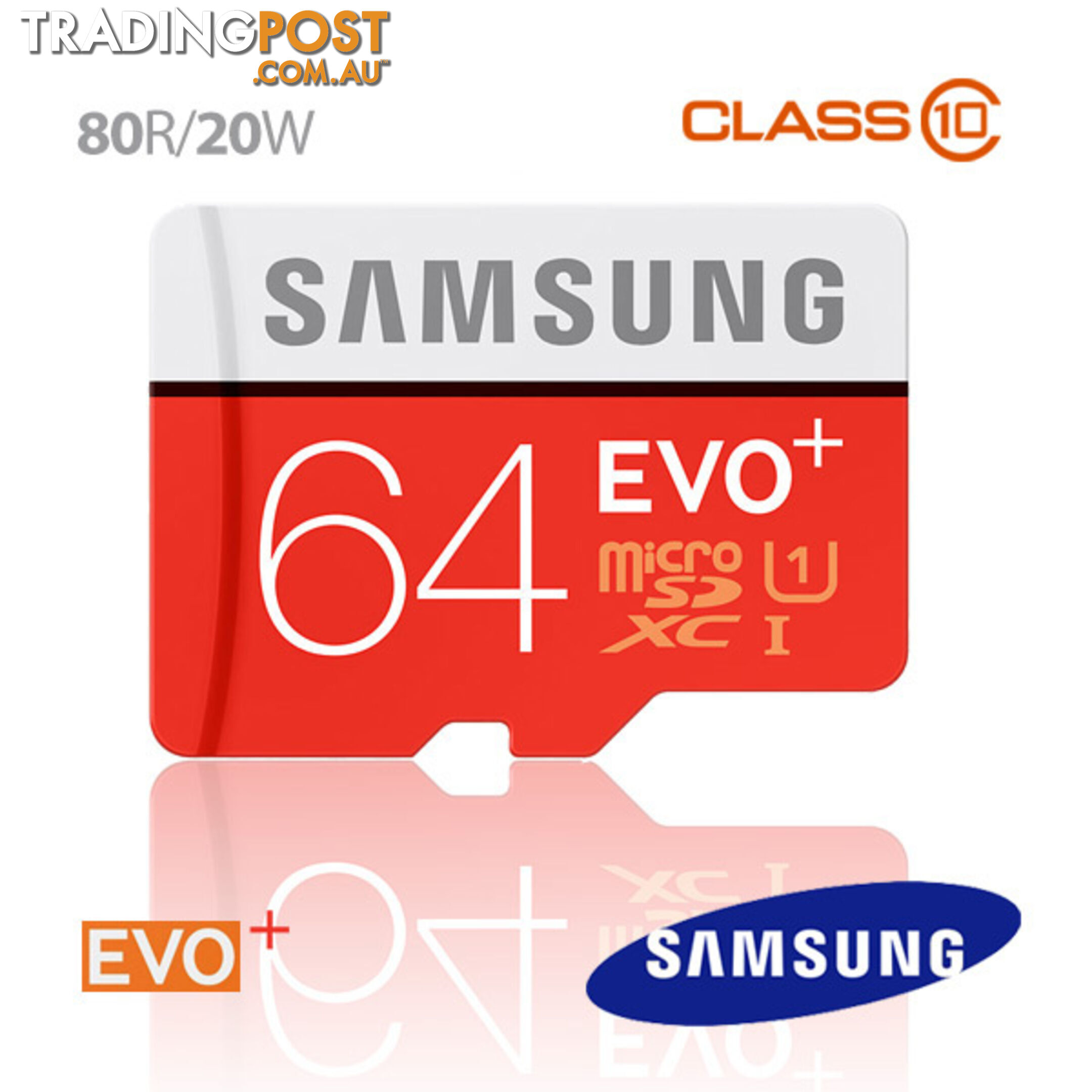 Samsung EVO PLUS 64GB Micro SD Memory Card 80R/20W MB-MC64D