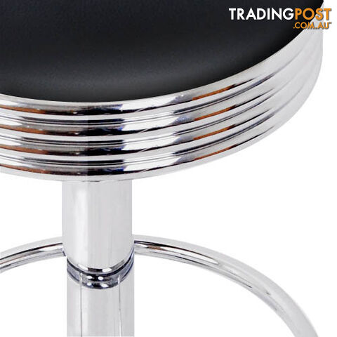Set of 2 PU Leather Kitchen Bar Stool Black - photo 4 of 6