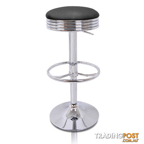 Set of 2 PU Leather Kitchen Bar Stool Black - photo 3 of 6