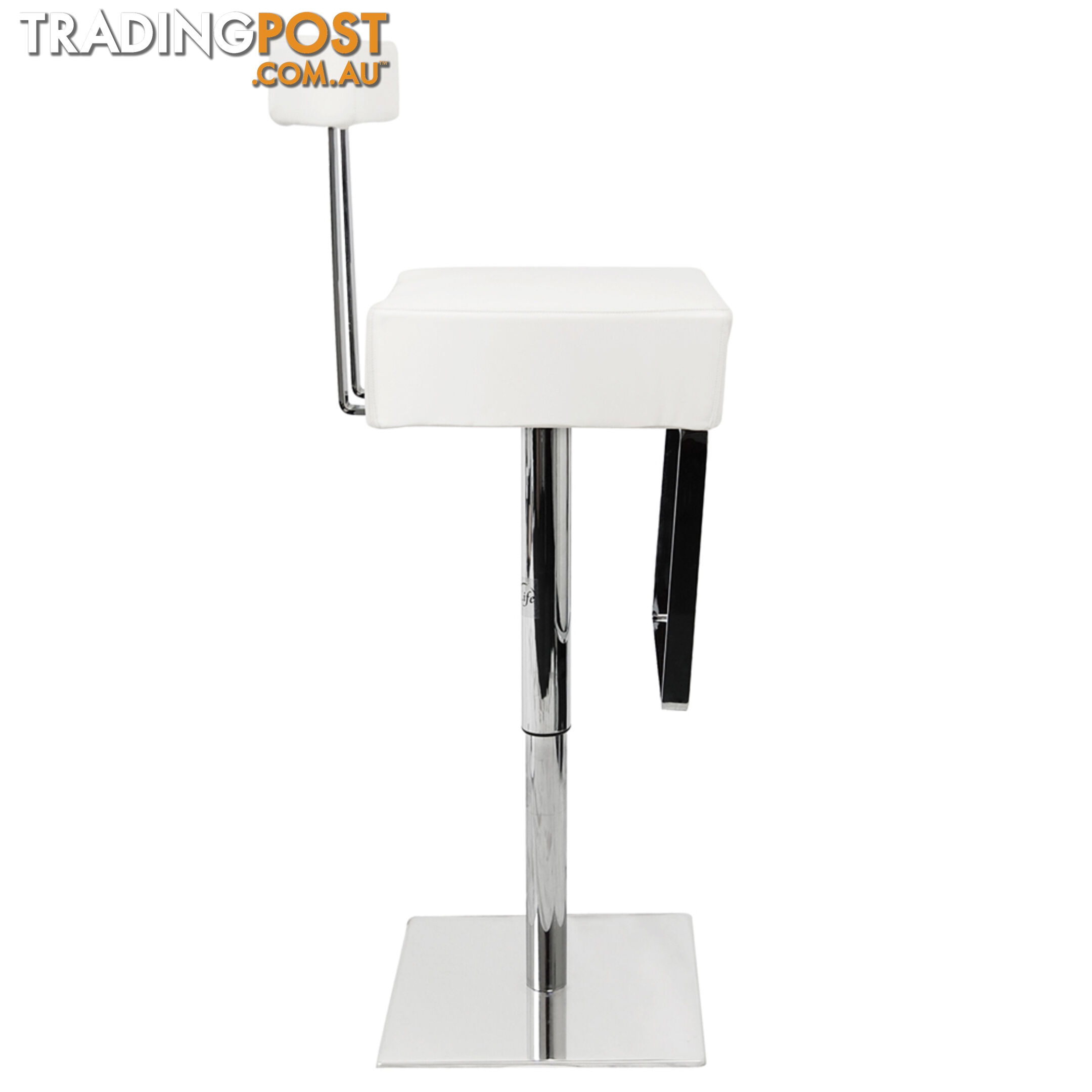 PU Leather Stainless Steel Bar stool - White