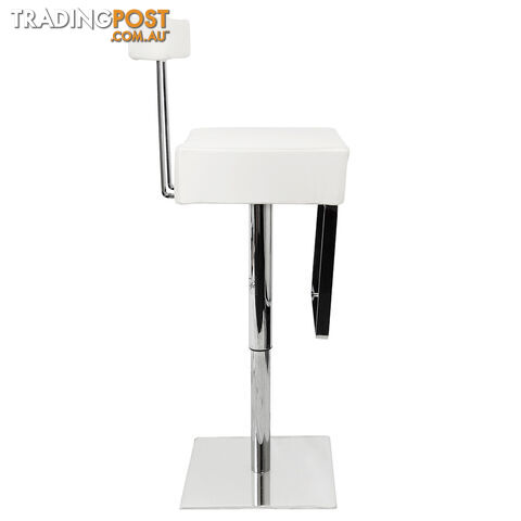 PU Leather Stainless Steel Bar stool - White