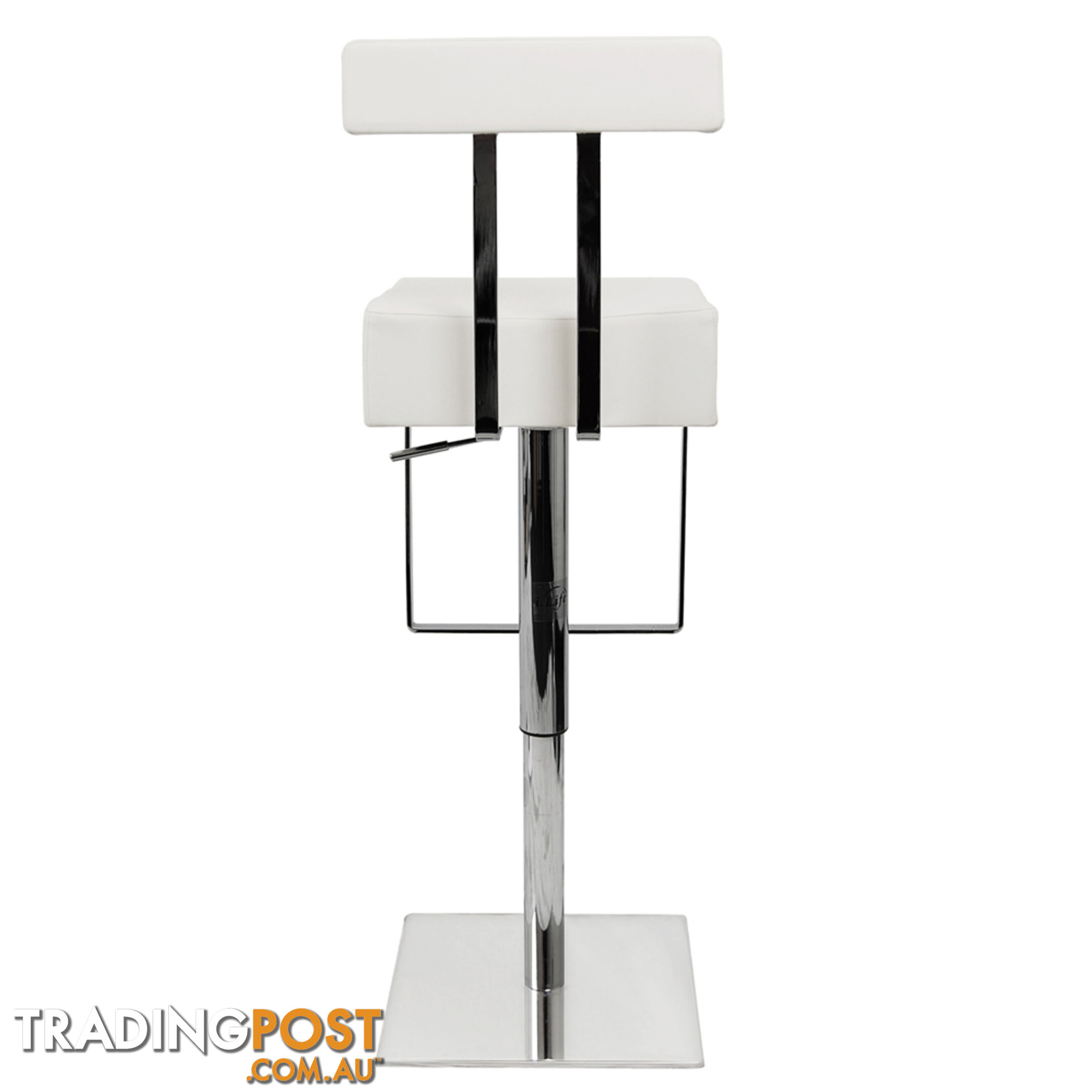 PU Leather Stainless Steel Bar stool - White