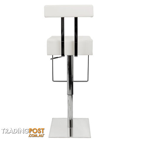 PU Leather Stainless Steel Bar stool - White