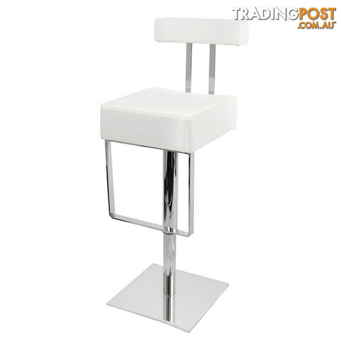 PU Leather Stainless Steel Bar stool - White