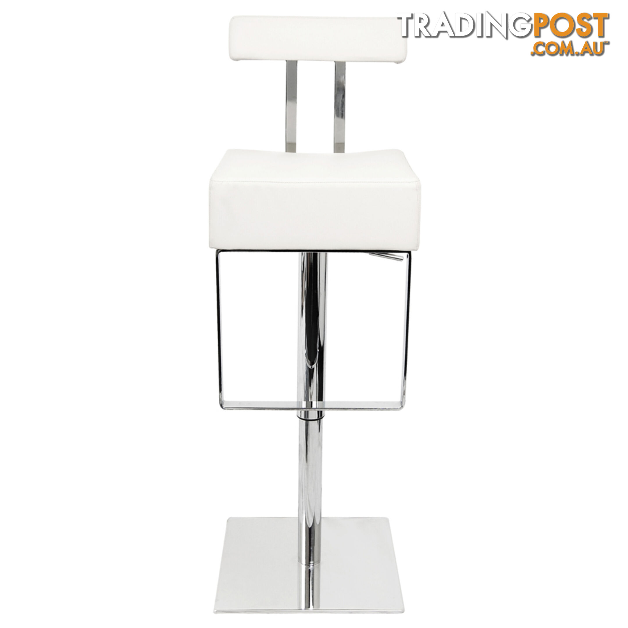 PU Leather Stainless Steel Bar stool - White