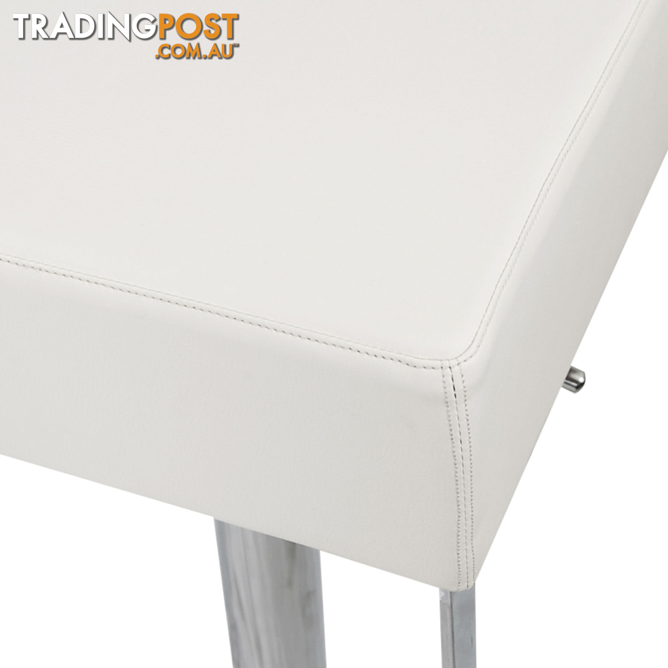 PU Leather Stainless Steel Bar stool - White