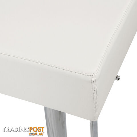 PU Leather Stainless Steel Bar stool - White