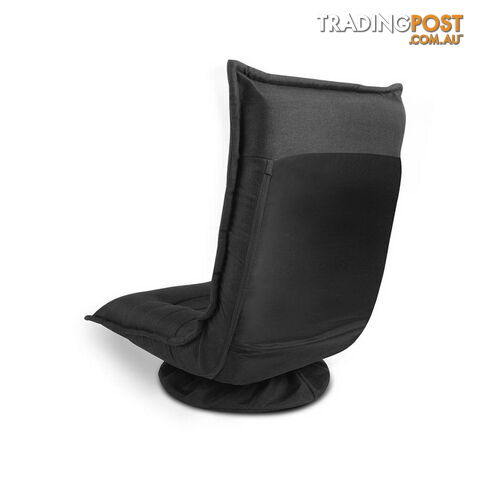 Swivel Foldable Floor Chair - Black