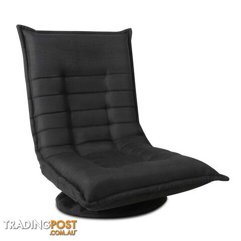 Swivel Foldable Floor Chair - Black